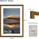 20x28 Poster Frame, Display Pictures 16X24 with Mat or 20x28 Without, Wall Hanging Frames, Rustic Brown, 3 Pack