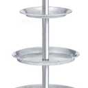 Umigy Galvanized 3 Tier Stand Farmhouse 3 Tier Cupcake Serving Tray Metal Dessert Seafood Display Tower Steel Pastry Holders for Tea Party Wedding Decoration