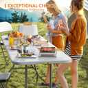 Elevon 8 Feet Heavy Duty Folding Table with Adjustable Height, Fold-in-Half Portable Table for Indoor Outdoor Use - Camping, Picnic, Party, Wedding, Dining, Utility Table