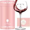Mothers Day Gifts for Mom Grandma Wife Daughter, Initial A-Z Wine Glass Personalized Gift For Women, Unique Birthday Gifts for Women Her Mom Best Friend Sister Wife (T)