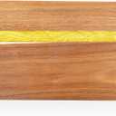 Acacia Wood Cutting Board with Resin Wave Design - Versatile Kitchen 13x8.5 Inches Chopping Board for Meat, Vegetables, Fruits, Cheese & Charcuterie, Elegant Serving Tray (Yellow)