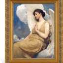 Vintage Gold Frame for 24x30 Paintings Prints, DIY Wood Ornate Frame with Open Back, No Front Cover, Baroque Canvas Frame for Landscape Portrait Gallery Wall Hallway Fireplace Decoration