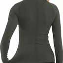 MathCat Seamless Workout Shirts for Women Long Sleeve Yoga Tops Sports Running Shirt Breathable Athletic Top Slim Fit  (Black), M