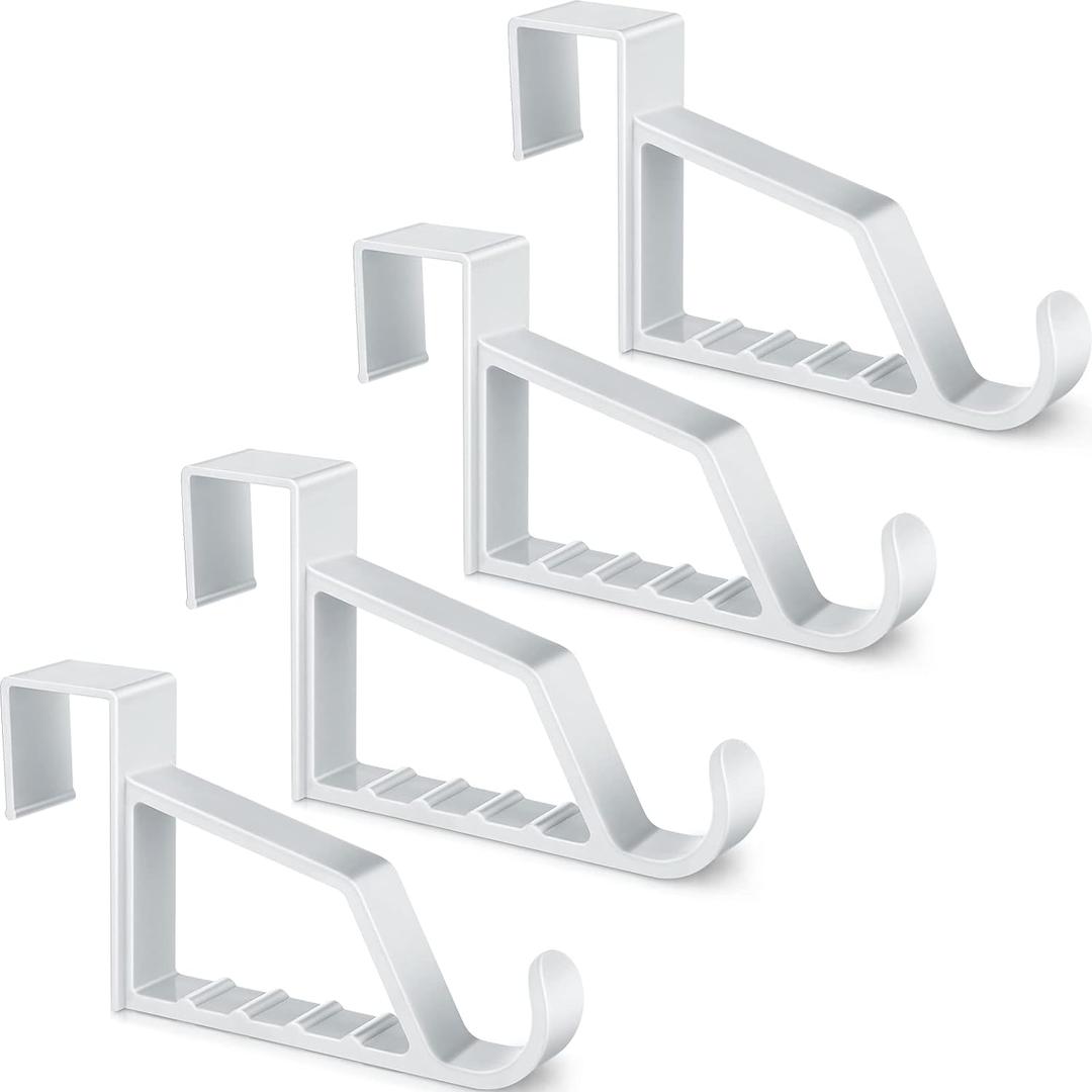 Maitys Plastic Storage Hooks, 4 Pieces Multi Hanging Organizers for Coats, Towels, Bags, Hats, Scarves (White)