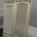 Ekena Millwork Lifetime Vinyl LL1S14X06400WH Standard Cathedral Top Center Mullion, Open Louver Vinyl Shutters, w/Installation Shutter-Lok's & Matching Screws (Per Pair), 14 1/2"W x 64"H, White