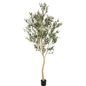 Realead 8ft Tall Faux Olive Tree - Realistic Large Olive Trees Artificial Indoor - Fake Olive Tree with Natural Trunk and Lifelike Leaves for Morden Home Office Decor