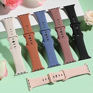 6 Pack Bands Compatible for Apple Watch Band Women Men, Soft Silicone Sport Replacement Band for iWatch Apple Watch Series 10 9 8 7 6 5 4 3 SE Ultra