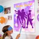 3 x Pop Music Birthday Decorations Pin The Letter 28Inch x20Inch Party Decorations, Large Poster 28pcs Letter Stickers for Hunters Movie Party Supplies