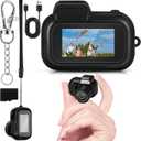 Mini Keychain Camera 1080p Small Nostalgia Retro Camera 100 Mins Battery Life Portable Micro Video for Photo Video Travel Study Recording(16gb)