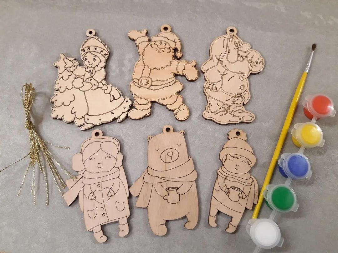 QINGQIU Christmas Wooden Magnet Toys, Pack of 2