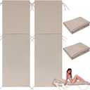 2 Pcs Waterproof Chaise Lounge Cushion Cover Outdoor (Not Includes Cushion) 72 x 21 x 3 Inch Chair Replacement Cover Chaise Slipcover with Zipper Ties for Patio Pool (Beige)