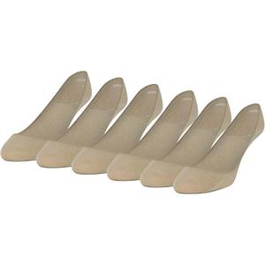 Peds Women's Padded Super Low Cut No Show Socks, 6-Pairs (Nude)