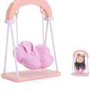 Miniature Furniture Accessories for Labubu 17cm Dolls, Swing Chair/Rocking Horse Compatible with 15cm/17cm Collectible Figures, No Doll (Swing)