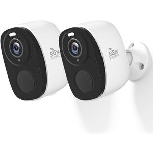 Rraycom 2Pack Security Cameras Outdoor Wireless,2K 5G/2.4GHz Battery Powered Camera for Home Security, Cloud/SD, No Monthly Fee, AI Motion Detection, Color Night Vision,2-Way Audio, Works w/Alexa