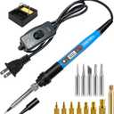 Soldering Iron Heat Set Insert Tool, 80W 110V LCD Digital Soldering Welding Iron Kit with Iron Tips and Heat Set Insert Tips, 16-in-1 Adjustable Temperature 180-500 Solder Kit, Blue