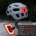 Bike Helmet for Adults, Lightweight Mountain Bicycle Helmet with USB Rechargeable LED Rear Light, Removable Sun Visor for Women, Men, Suitable for Cycling and Commuting