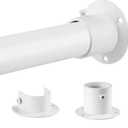 Closet Rods for Hanging Clothes, 1.3 Inch Diameter Heavy Duty Closet Rod 17-39 Inch Adjustable Clothes Hanging Bar Matte White Shower Curtain Rods for Closet, Wardrobes, Bathroom, Windows