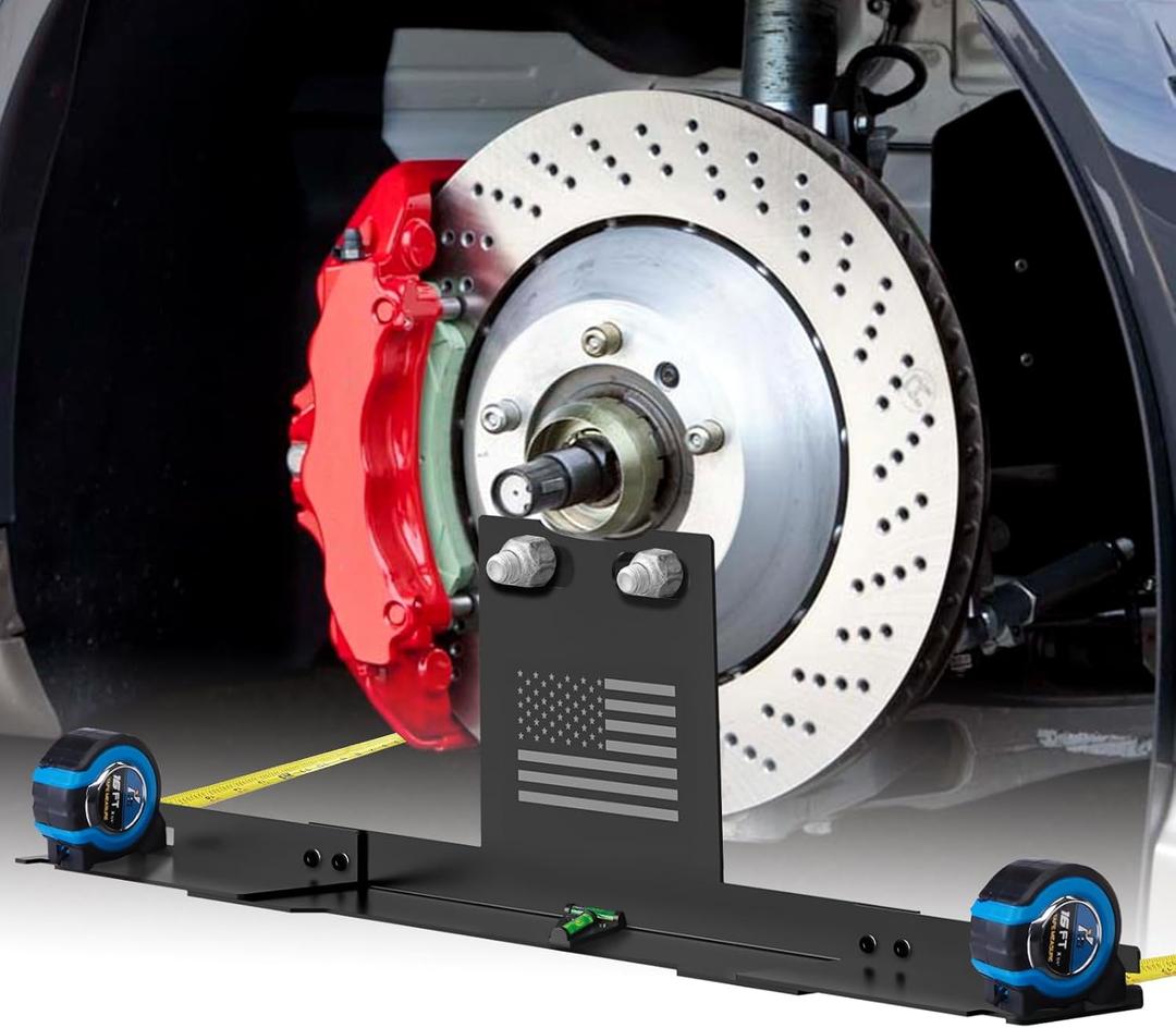 Wheel Alignment Tool Heavy Duty Toe Alignment Plates, No Caliper Removal Needed, Automotive Alignment Tools with Imperial Tape Measures, Compatible with Most Cars, Trucks, and SUVs