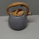 POLIVIAR Tea Kettle, 2.7 Quart Natural Stone Finish with Wood Pattern Handle Loud Whistle Food Grade Stainless Steel Teapot, Anti-Hot Handle and Anti-Rust, Suitable for All Heat Sources (JX2018-GR20) (Gray)