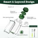 Salad Jar with Side Opening - Leakproof Portable Salad Container with Dressing Cup & Lid, Lid-to-Bowl Design, Dishwasher & Freezer Safe for for Office, Gym, Travel, Picnic, Green(1PCS)