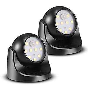 ProGreen 6000K Battery Motion Sensor Light Outdoor Waterproof Wireless LED Battery Powered Wall Light Auto On/ Off Night Light 2 Pack Cool White