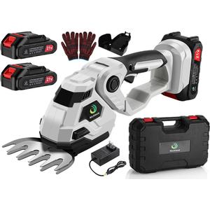 Cordless Hedge Trimmer,Cordless Grass Shear & Shrubbery Trimmer,with a 5.3-inch Lawn Mower Blade,Hedge Trimmer with 2 PCS Batteries, for Garden,Lawn.Note: It Does not Include the 9-inch Blade.