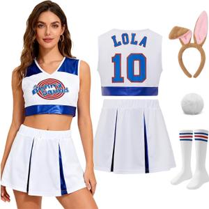 Women Lola #10 Movie Basketball Jersey Halloween Cosplay Costume (Small)