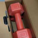 RBX Vinyl Coated Hand Weight Dumbbell Set - Hex Shaped, Roll Free for Body Building/Sculpting/Strength Training Exercise, (Set of 2) (3lb, Red)