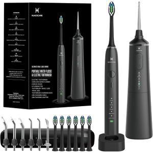 Upgraded Pro Dental Care Kit: 5-Mode Water Flosser & 50,000 VPM Sonic Electric Toothbrush | Premium Oral Clean Set with Enhanced Cleaning Modes, Larger Tank & Refined Design for Advanced Gum Health