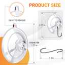 KORCCI Suction Cup Hooks 12Pack - Max Load 10LB, 1.77Inch Clear Medium Suction Cups, No Trace, Reusable & Removable, Stainless Steel Hooks, for Tile, Glass, Window, Shower, Kitchen, Bathroom