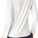 LilyCoco Womens Long Sleeve T Shirts Boat Neck Tops Breton Loose Fit Printed Tshirt White Large (White, L)