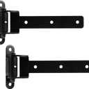 Heavy Duty Bolt on Weld on Cranked Roller Bearing 13" Strap Hinges for Large Heavy Wooden Metal Fence Gate Garage Door Up to 1100 Pounds, Big Size 180° Rotation Lubricate Hinge (2 Packs)