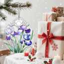 Stained Glass Iris Flowers Ornament: Christmas Decorations, Ornaments for Christmas Tree & Holiday Ornaments  Holiday Presents, Gift Exchange Ideas & Keepsake Gifts for Family, Coworkers & Friends