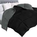 Utopia Bedding Comforter Duvet Insert, Quilted Comforter with Corner Tabs, Box Stitched Down Alternative Comforters Queen Size (Black/Grey) (Queen (Pack of 1))