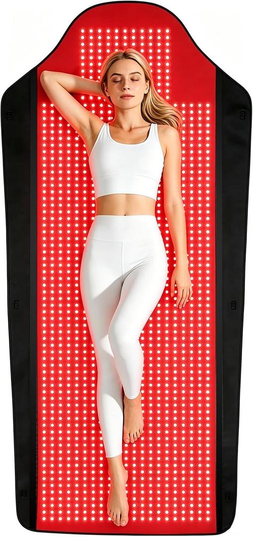 Full Body Red Light Therapy Mat with 1707 LEDs, 3-in-1 660nm & 850nm TPU Infrared Light Blanket, 73" x 36" Foldable Therapy Pad with Timer Controller Pulse Modes for Home Use 192W