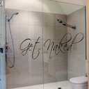 Get Naked Wall Decal Vinyl Bathroom Wall Art Stickers (10'' X 34'', Black)