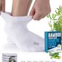 Doctor's Select Viscose Bamboo Ankle Diabetic Socks for Women and Men - 6 Pairs | Super Soft, Non Binding, Loose Wide Top (Medium)