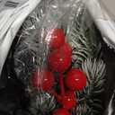 Christmas Wreath, 11.8Inch Christmas Wreath for Front Door with Pine Cones, Berry Clusters, Frosted Branches - Artificial Door Wreath for Wall, Window, Porch, Indoor, Outdoor Decor