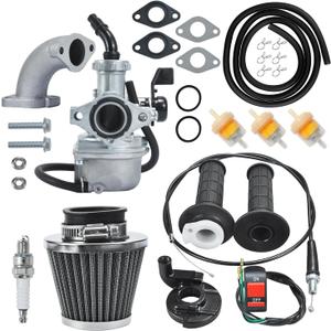 PZ22 Carburetor Carb Air filter Throttle Handle Grips Cable Kit for 110cc 125cc XR50 CRF50 CRF50f CRF110 TaoTao DB14 DB24 SSR110 SSR125 Coolster Apollo Pit Dirt Bike Chinese 4 Wheeler ATV Black