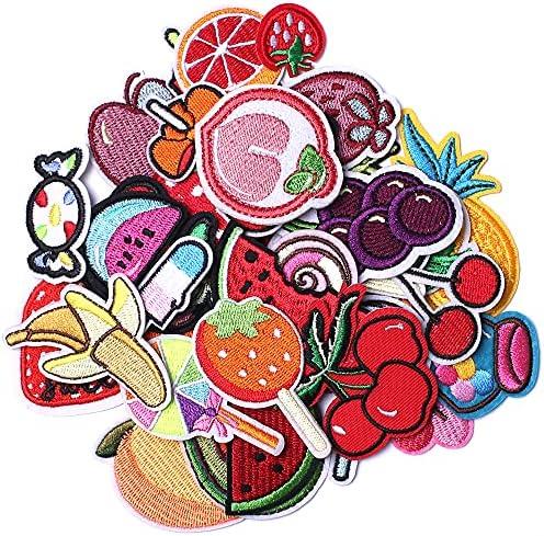 Harsgs Embroidered Fruit Patches, Cute Fruit Iron on/Sew on Patches Applique for Clothes, Dress, Hat, Jeans, DIY Accessories
