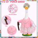 JcHrmers Old Lady Goose Outfits Porch Goose Clothes Fits 23" Cement Plastic Goose Statue for Christmas 100 Days of School Outdoor Garden Lawn Yard Patio Art Decor (Style1)