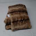 Luxury Faux Fur Blanket - Soft Warm Plush Blankets for Couch Sofa Bed, Fluffy Thick Throws for Bedroom, Office, Living Room, Decorative Reversible, Not Easy to shed - 50"x60", Brown