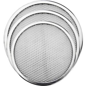 Pizza Screen, 3PCS Aluminum Alloy Seamless Pizza Screen Non Stick Mesh Net Baking Tray Cookware Kitchen Tool For Oven, BBQ 10 inch and 12 inch,14 inch
