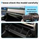 Glove Box Divider Organizer Compatible with 2024 2025 2026 Hyundai Santa Fe Insert Divider Tray ABS Secondary Storage Interior Accessories