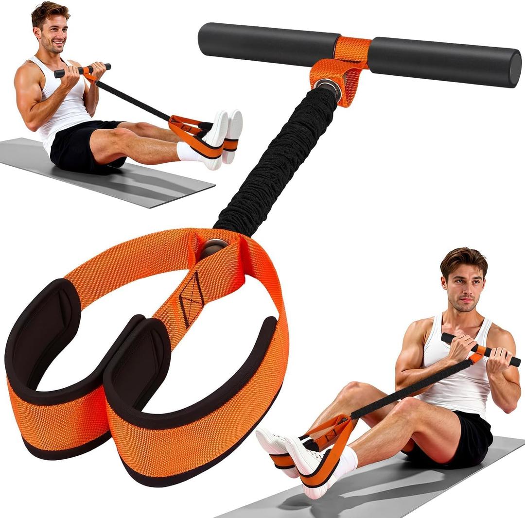 Pedal Resistance Band, Portable Tummy Trimmer Exercise Equipment for Home Gym, Full Body Core Workout Trainer for Abs, Arms, Legs, Back, Glutes Ideal for Men, Women & Postpartum Recovery, Orange