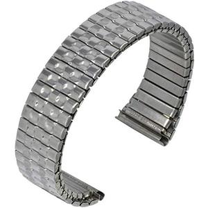 TimeChant - 20mm Stainless Steel Stretch Watch Band - Radial Expansion, No Buckle, Sleek Metal Finish (1674)