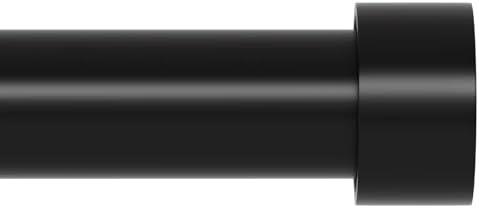 Extra Long Curtain Rod for Windows 30 to 240 inch, Heavy Duty Curtain Rods with Modern End Caps, 1 inch Black Drapery Rods Set for Outdoor Patio, Adjustable Curtain Rod for Room, Black