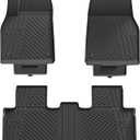3W Floor Mats Compatible for Tesla New Model Y 2025 2026 Juniper(Not for Standard), TPE All Weather Custom Fit Floor Liner for Model Y, 1st & 2nd Row Set Car Mats, Black