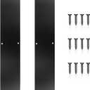 2Pcs Push Door Plate 12x3 Stainless Steel Door Push Plate Door Kick Plate,Brushed Doorplate Door Proection Metal Plate with 12 Screws for Door Interior Exterior Accessories(Black)