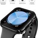 Misxi 2 Pack Tempered Glass Case Compatible for Apple Watch SE 3 (2025) SE 2 SE Series 6 Series 5 Series 4 40mm, Hard PC Screen Protector Protection Ultra-Thin Cover for iWatch, 1 Jet Black + 1 Transparent